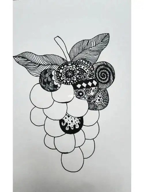 黑白线条画  #线条画  #黑白线描  #控笔