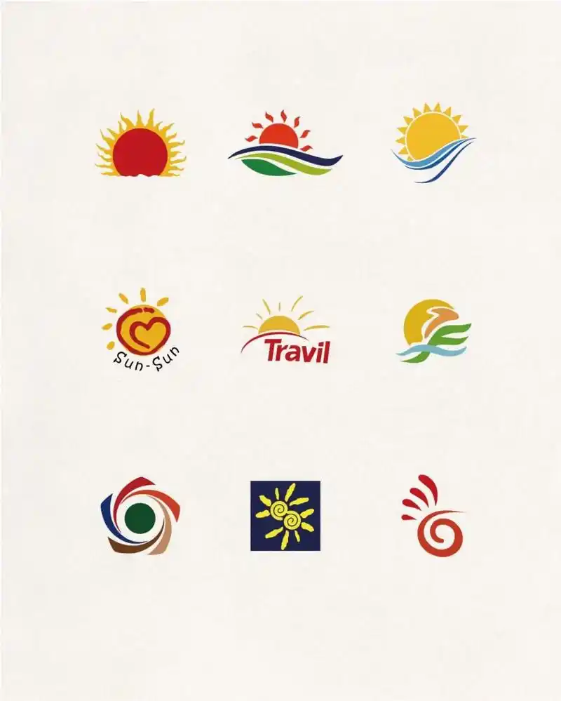 太阳元素logo设计分享 logo设计 设计 设计灵感 大爱独立设计师 标志