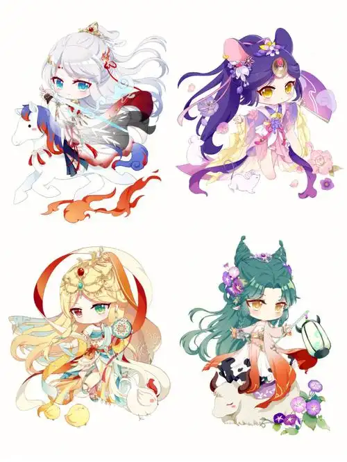 不知不觉十二生肖也画了2/3啦把鼠,牛,马,鸡放在一起发出来#画画  #我