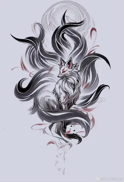 纹身控##厦门纹身##厦门刺青##厦门三国纹身##纹身##九尾狐纹身图案