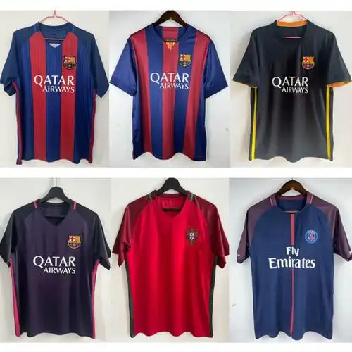 14-15复古巴萨巴黎葡萄牙球衣主客场10号梅西7号c罗复古足球服