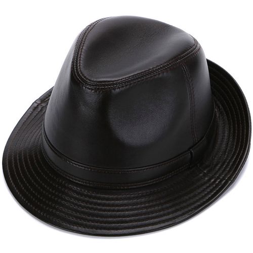 真皮帽子男士绵羊羊皮帽牛仔帽礼帽韩版潮户外休闲帽子