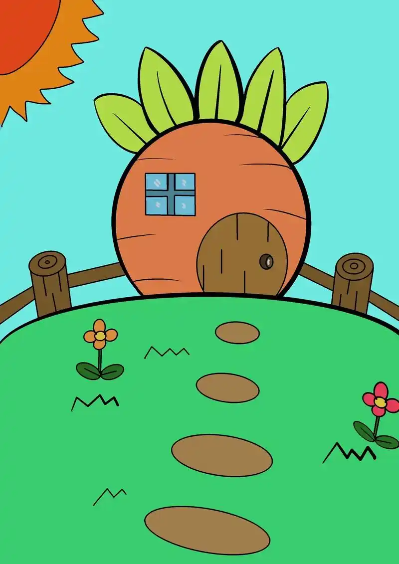 胡萝卜房子.一年级学生简笔画 一学就会#简笔画 #儿童简笔画 - 抖音