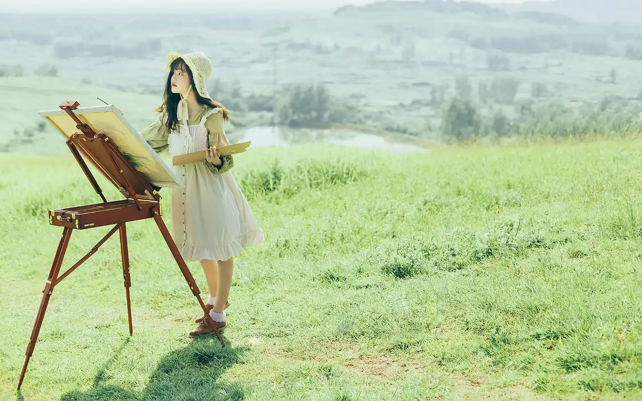 文艺清纯美女唯美高清桌面壁纸