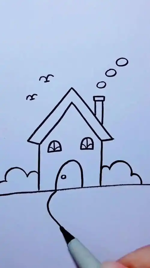 幼儿园简笔画~小房子 简笔画 儿童画 儿童简笔画-度小视