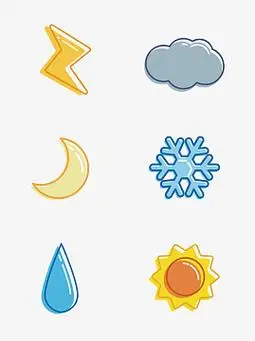 卡通可爱矢量天气小图标