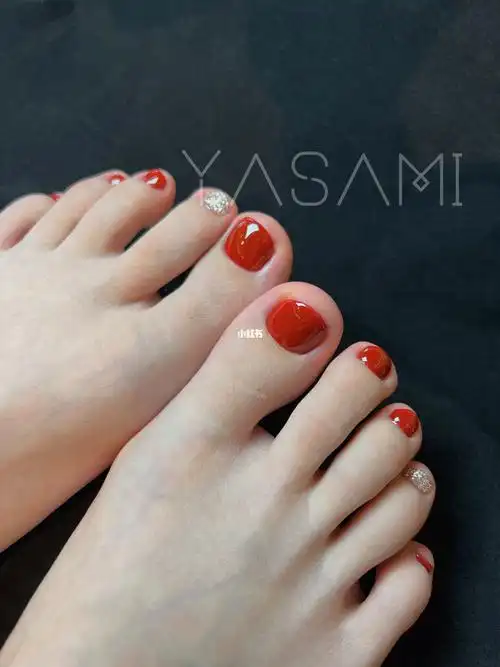 富贵显白脚美甲跳色