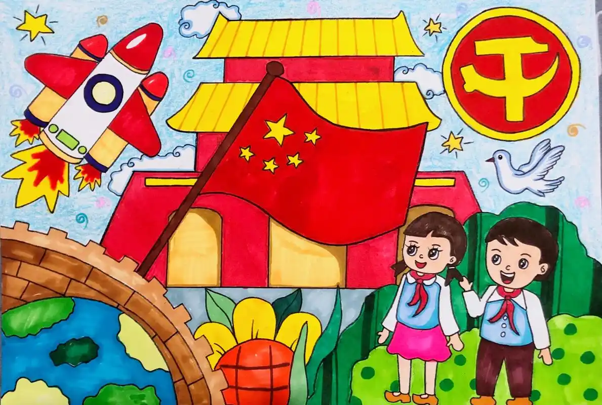 建党一百周年绘画 建党一百周年来了,前前后后画了几幅画,有临摹的有