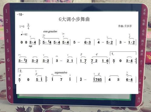 软件打出的小提琴简谱g大调小步舞曲(贝多芬)小步舞曲(莫扎特