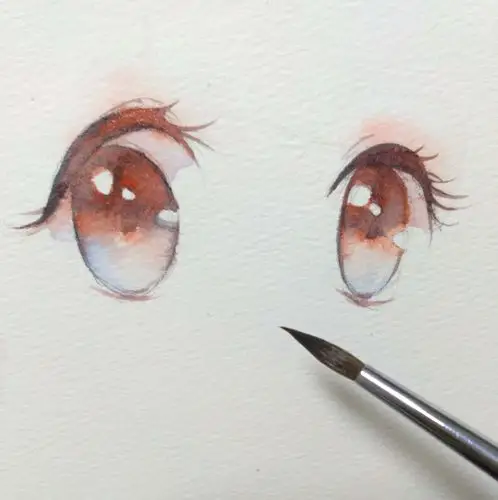 手绘动漫水彩眼睛