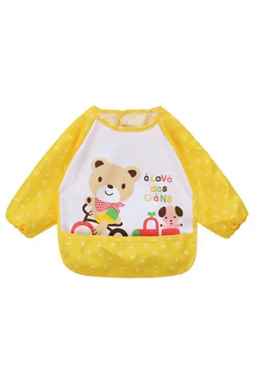 儿童防水反穿衣罩衣长袖吃饭衣围嘴 宝宝罩衣婴儿饭兜围兜