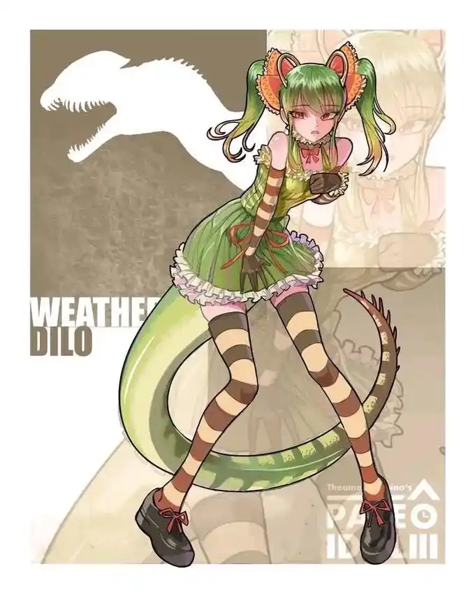 真的很爱这个^ ^#恐龙#娘化#双脊龙#二次元 #美图 - 抖音