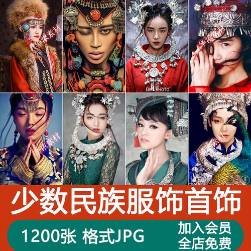 中国民族服饰参考 少数民族传统服装设计绘画图集参考图片素材库