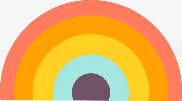 卡通彩虹半圆形装饰图案