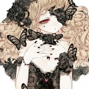 黑暗系动漫头像女冷酷高清诡异的动漫黑暗冷酷系少女头像