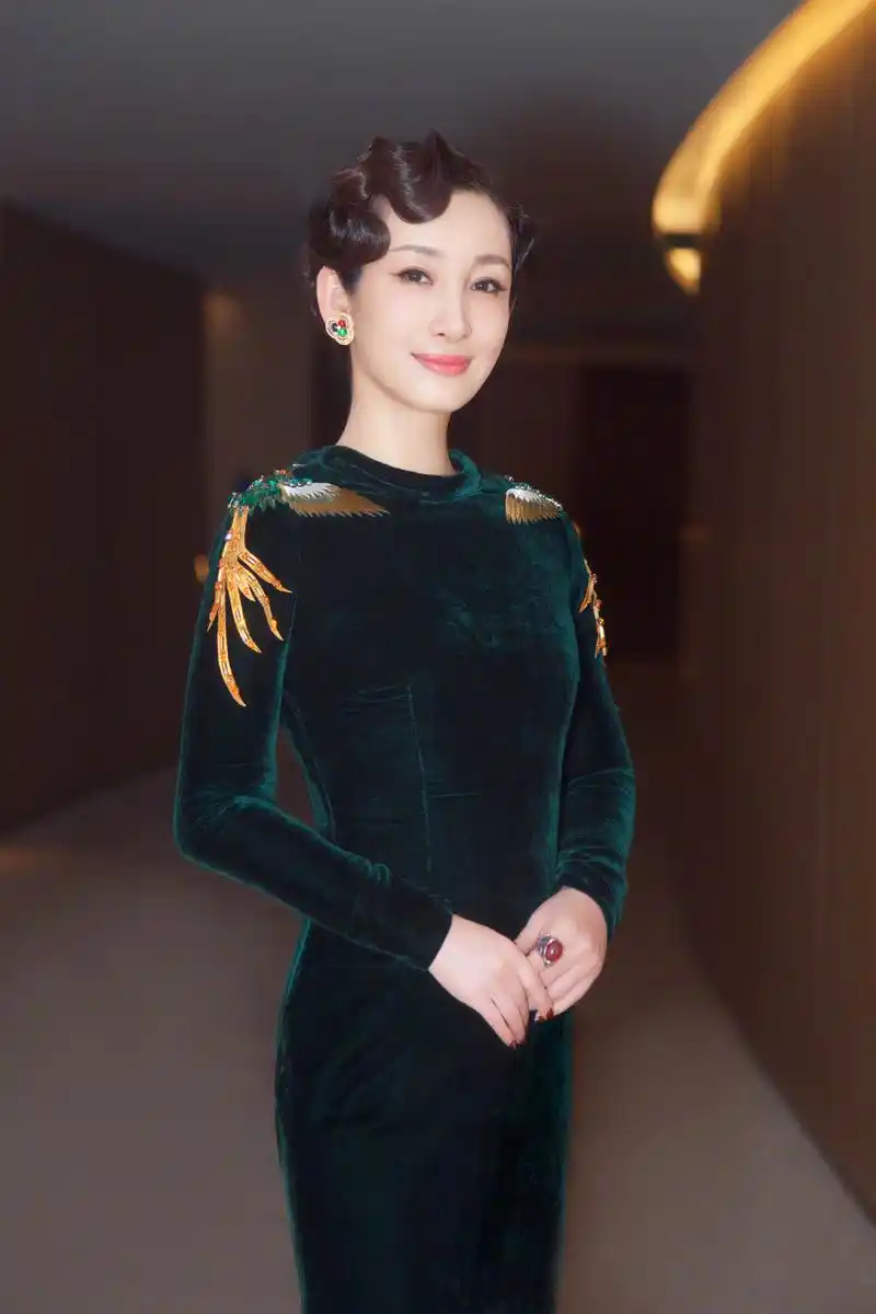 星聚新年 跨年有礼#跨年晚会秦海璐复古带妆造型曝光,身穿丝绒长裙