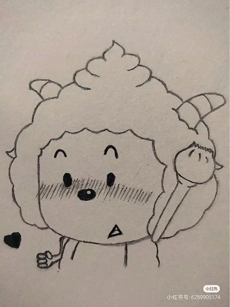 懒羊羊简笔画教程 #懒羊羊 - 抖音
