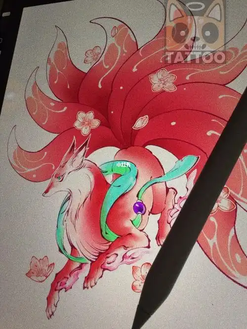 北京纹身九尾狐纹身原创设计