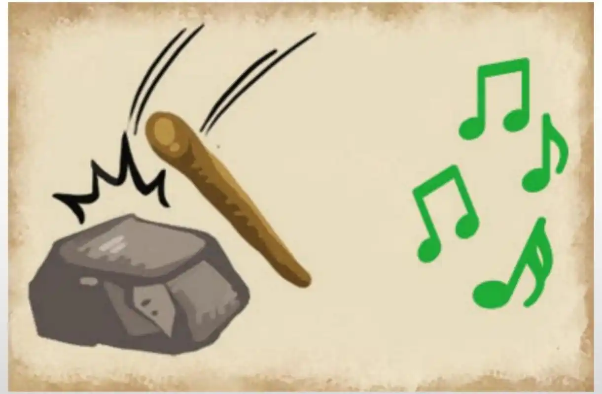 每日猜成语,九宫格九成语 图片有音乐90,一块石头,一根木棍 一个人