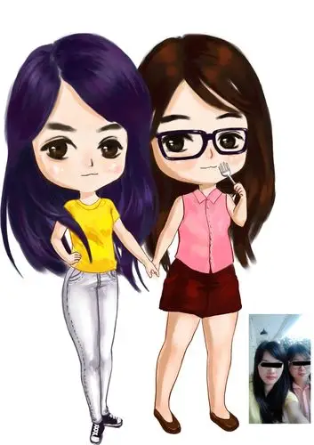 【单人全身】q版人物照片转q版生日礼物卡通纪念品印于t恤等物