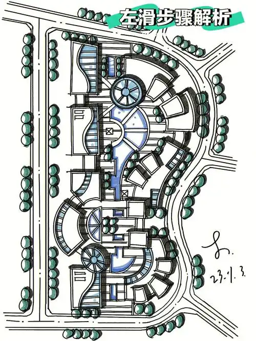城市规划快题——现代商业街画法分析与积累01