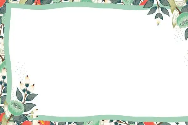 清新韩范植物花卉ppt边框背景图片