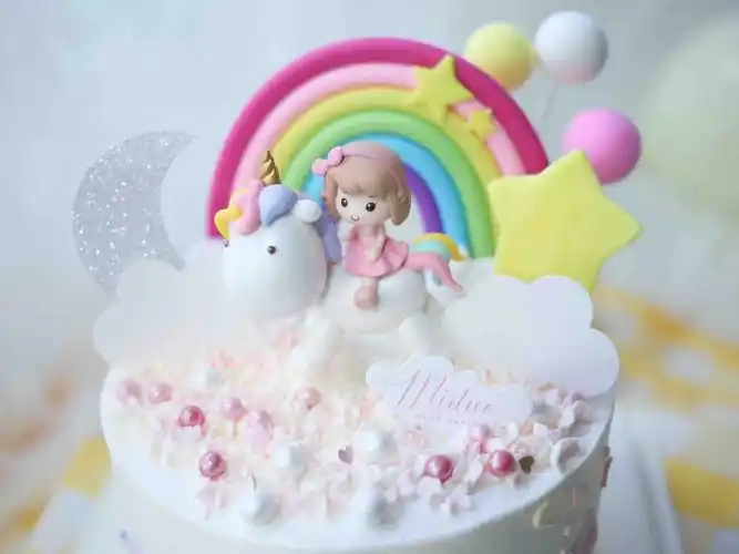 场景主题蛋糕系列|女孩 公主 独角兽 彩虹 可爱少女,如图款式,新鲜