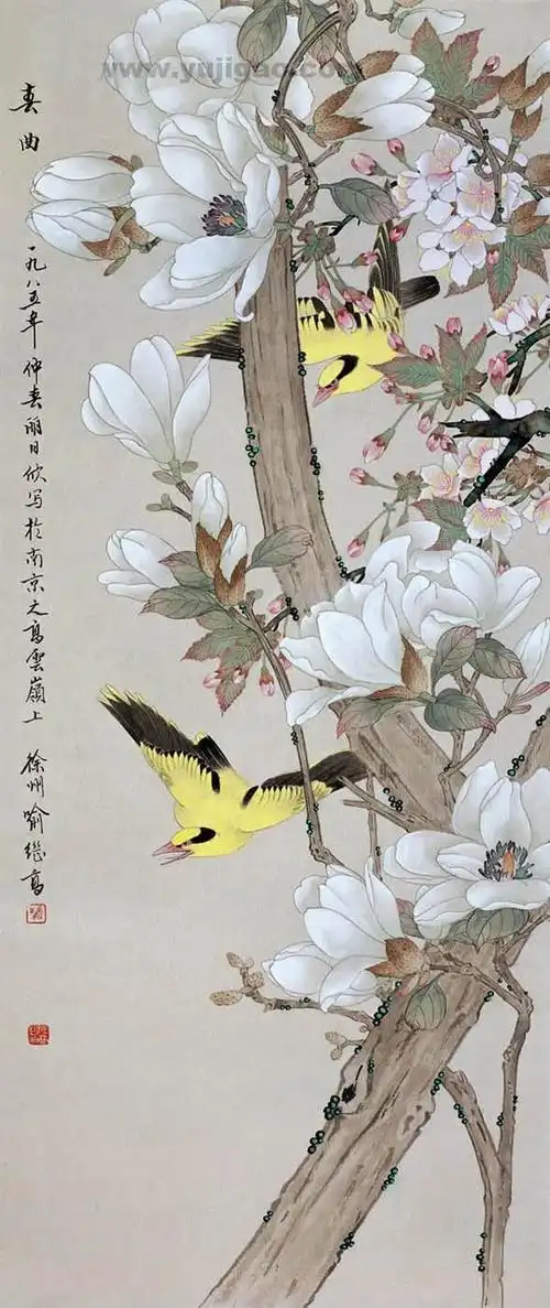 【天狼收藏】工笔花鸟-工笔画名家笔下的高洁玉兰 - 天狼 - 指尖缘