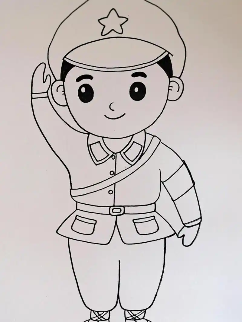 简笔画"小红军" 简笔画"小红军"