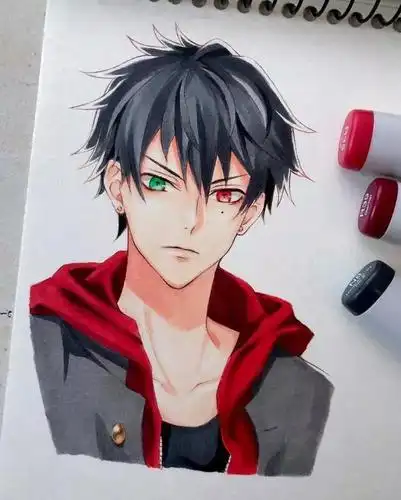 马克笔手绘花样美男子动漫男生上色小鹿乱撞的节奏