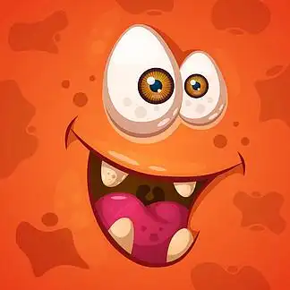 滑稽, 可爱的疯狂怪物字符.万圣节插图