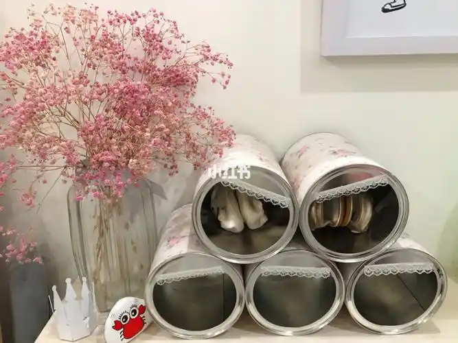 奶粉罐diy鞋子收纳柜