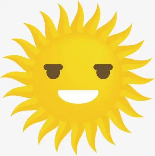 金色太阳卡通太阳矢量图下载