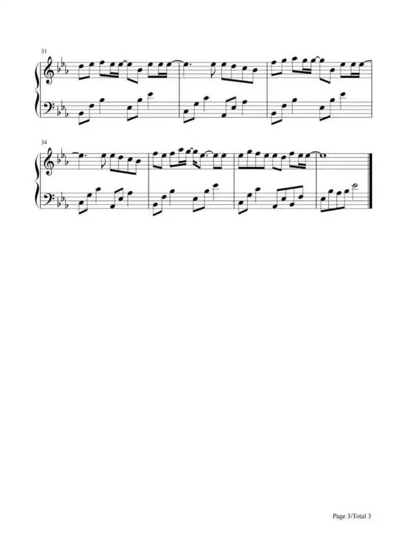 钢琴谱|周杰伦《七里香》原调简单版