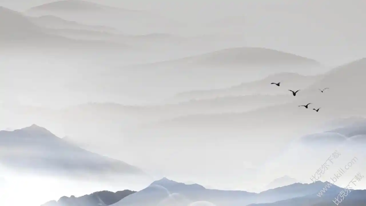 中国风水墨山水画ppt背景图片免费版