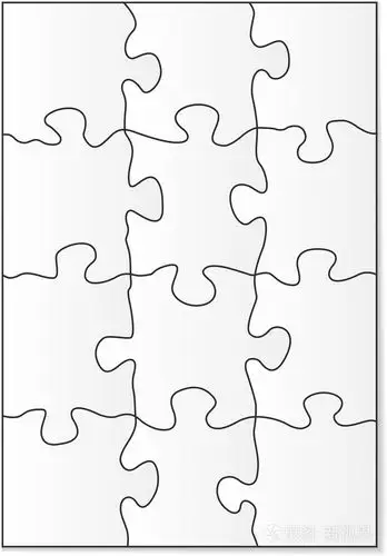 插画 12 片拼图模板.eps