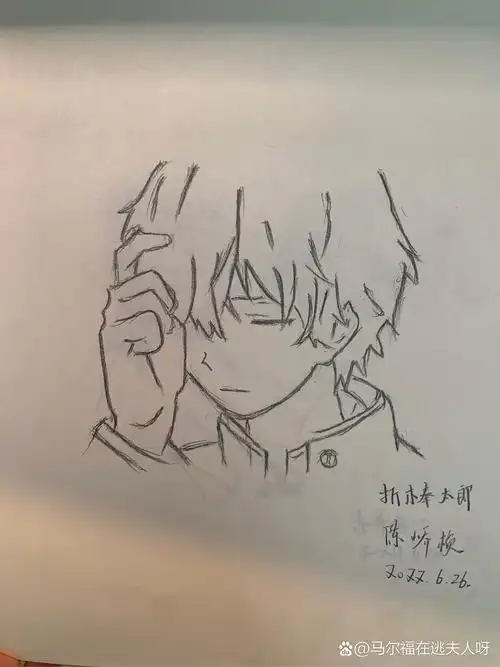 这种二次元动漫铅笔稿10r一张不包邮 只要是动漫人物都可以画 大约3