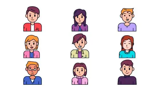 手绘风格人物头像矢量素材(ai/eps/png)