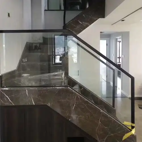 玻璃扶手复式室内护手透明钢化玻璃栏杆实木楼梯护栏别墅家用围栏