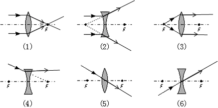 ⑥过光心的光线经凹透镜后其传播方向不变.