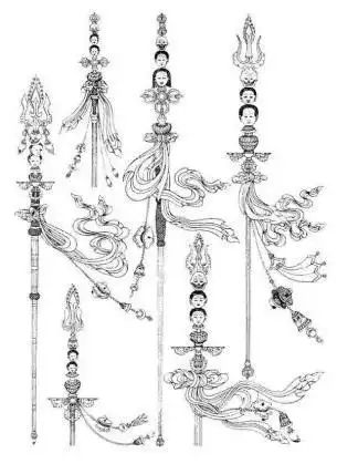 唐僧的九环锡杖简笔画