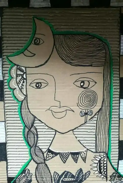 二年级创意课——《箱板画》