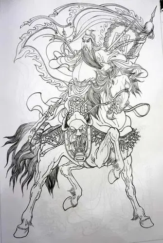 武圣关羽白描彩描100图