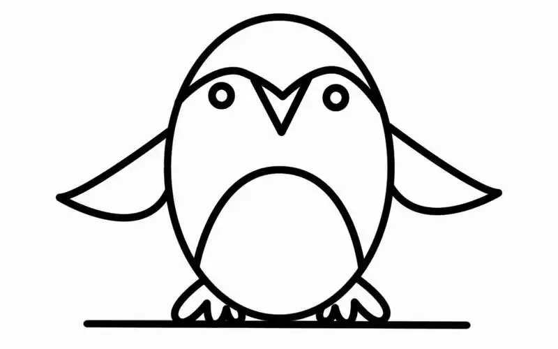 用0和3画小企鹅,很简单,一看就会