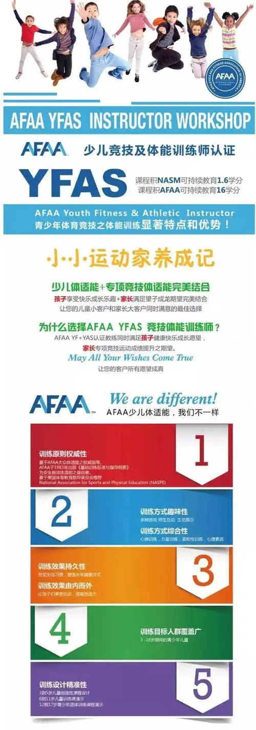 afaa少儿体适能开始报名啦