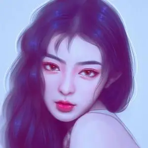 真人照片转手绘板绘肖像定制唯美炫紫风格情侣头像封面礼物设计