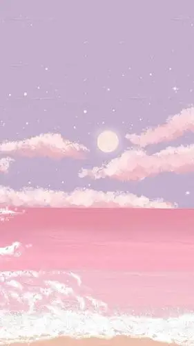 清爽干净油画质感壁纸,风景插画