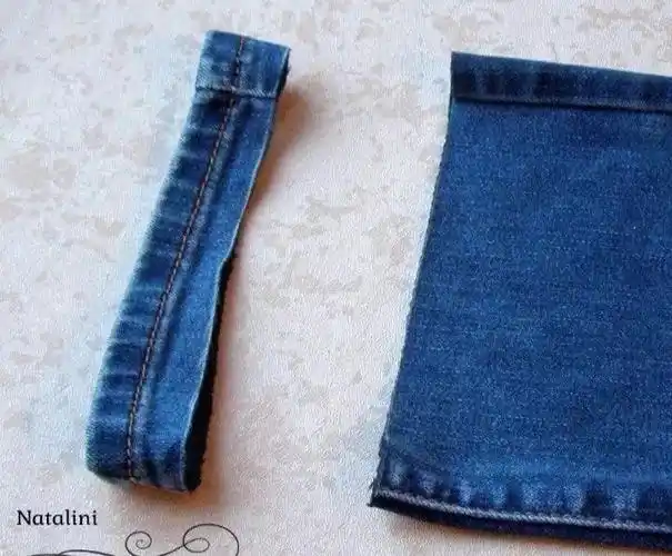 保留原始裤脚的牛仔裤改法