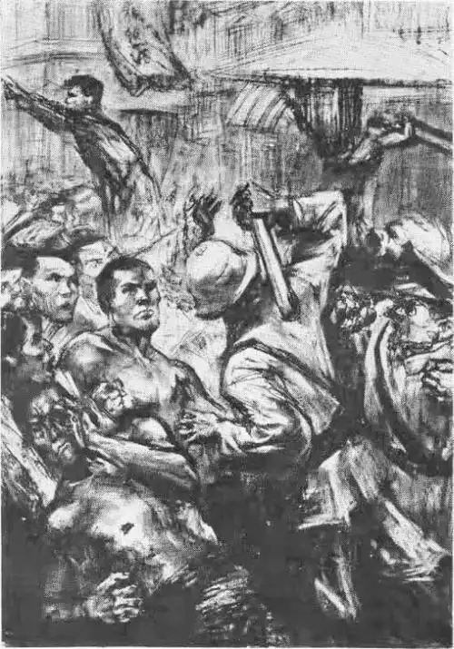 裘沙回忆素描组画黄浦江边革命的怒潮创作过程