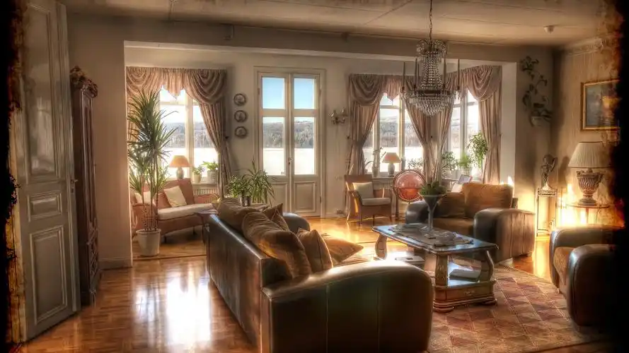 室内设计,复古,沙发,吊灯 壁纸